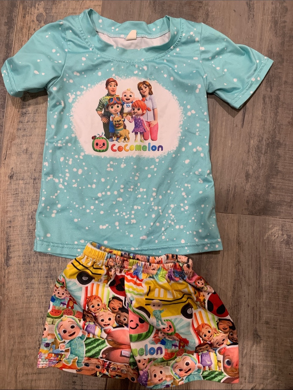 CoComelon Kids Two-Piece Pajama Set - Aqua & Multi